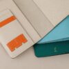 Passport Cover - Da Epsom - Oldlace x Orange - KOI Leather