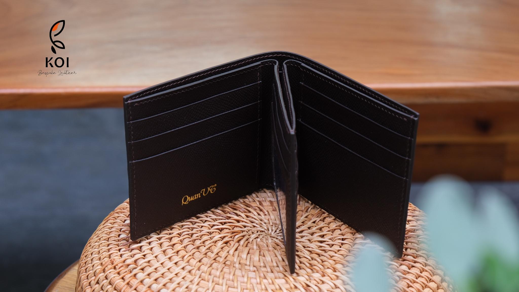 Ví Da Nam Da Epsom Nâu Đỏ