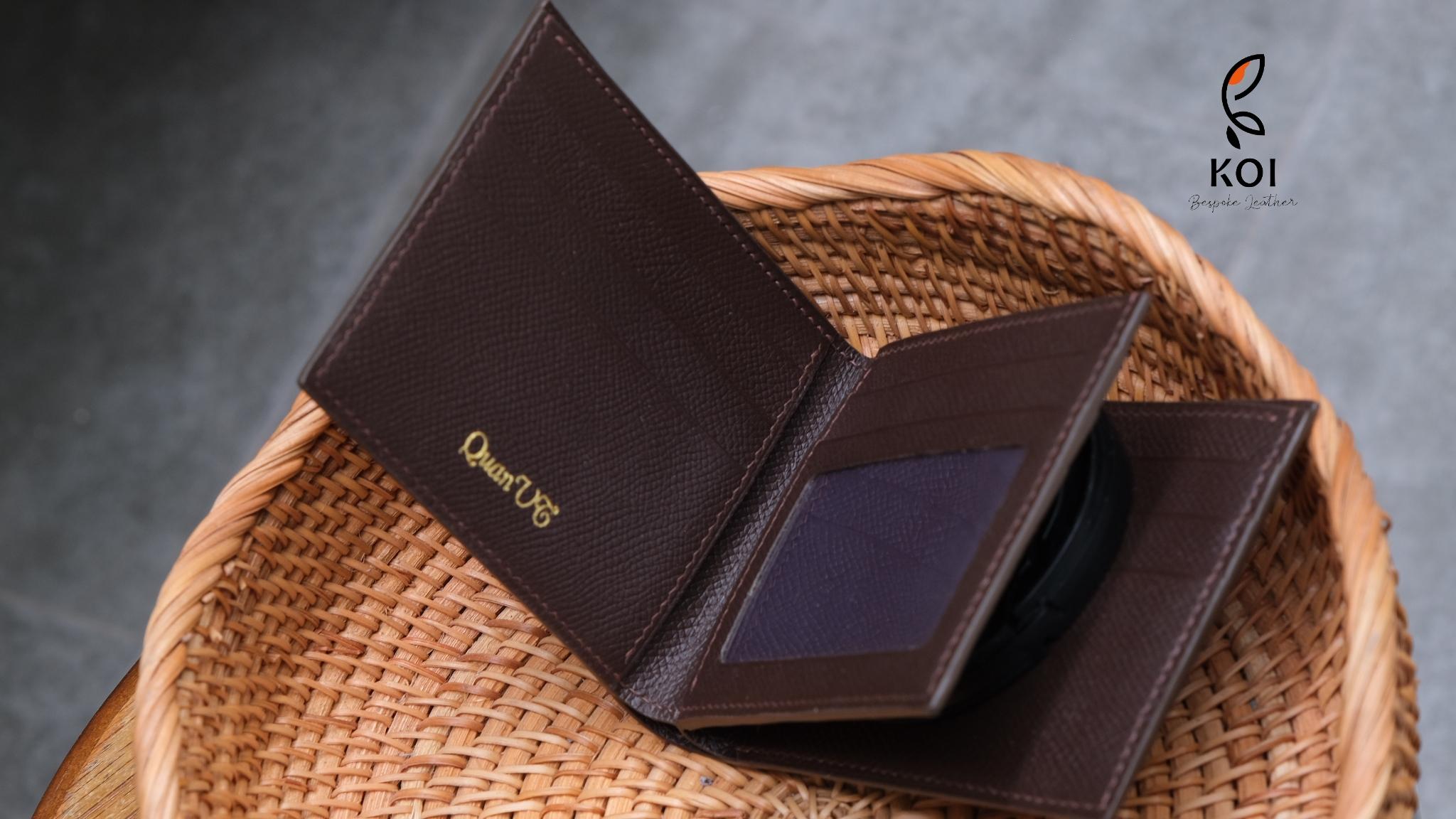 Ví Da Nam Da Epsom Nâu Đỏ