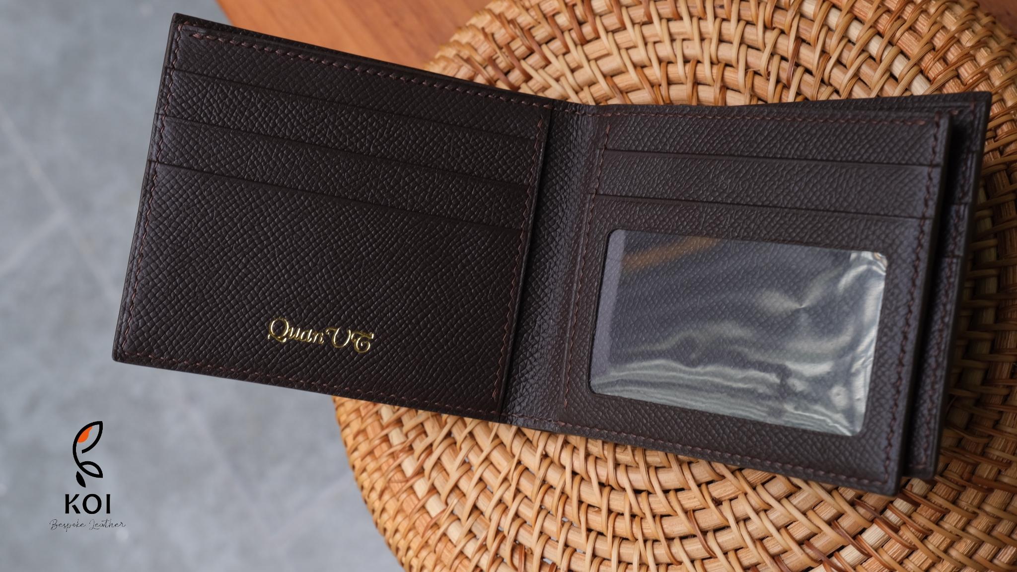 Ví Da Nam Da Epsom Nâu Đỏ