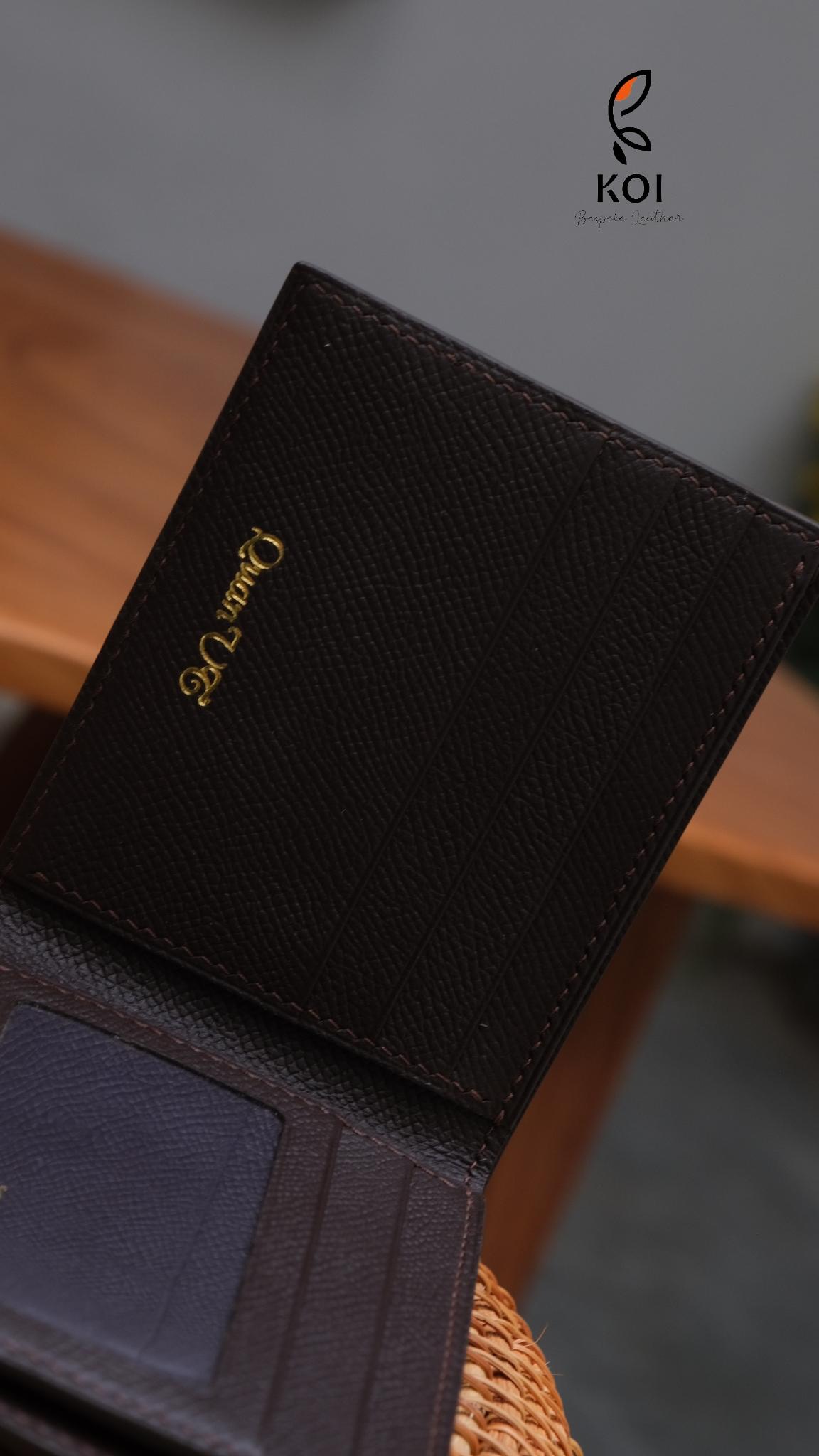 Ví Da Nam Da Epsom Nâu Đỏ