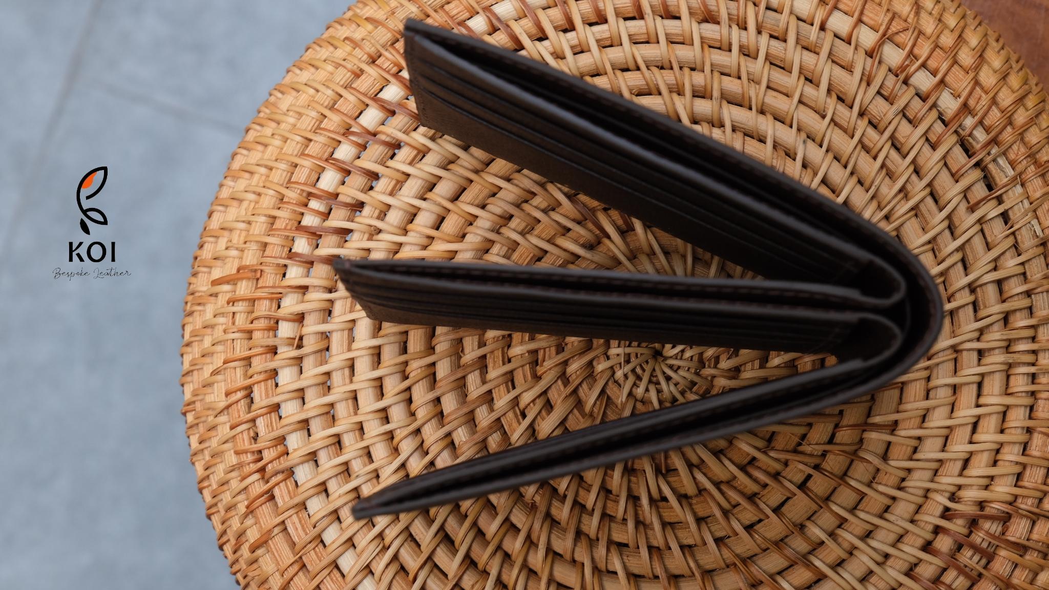 Ví Da Nam Da Epsom Nâu Đỏ