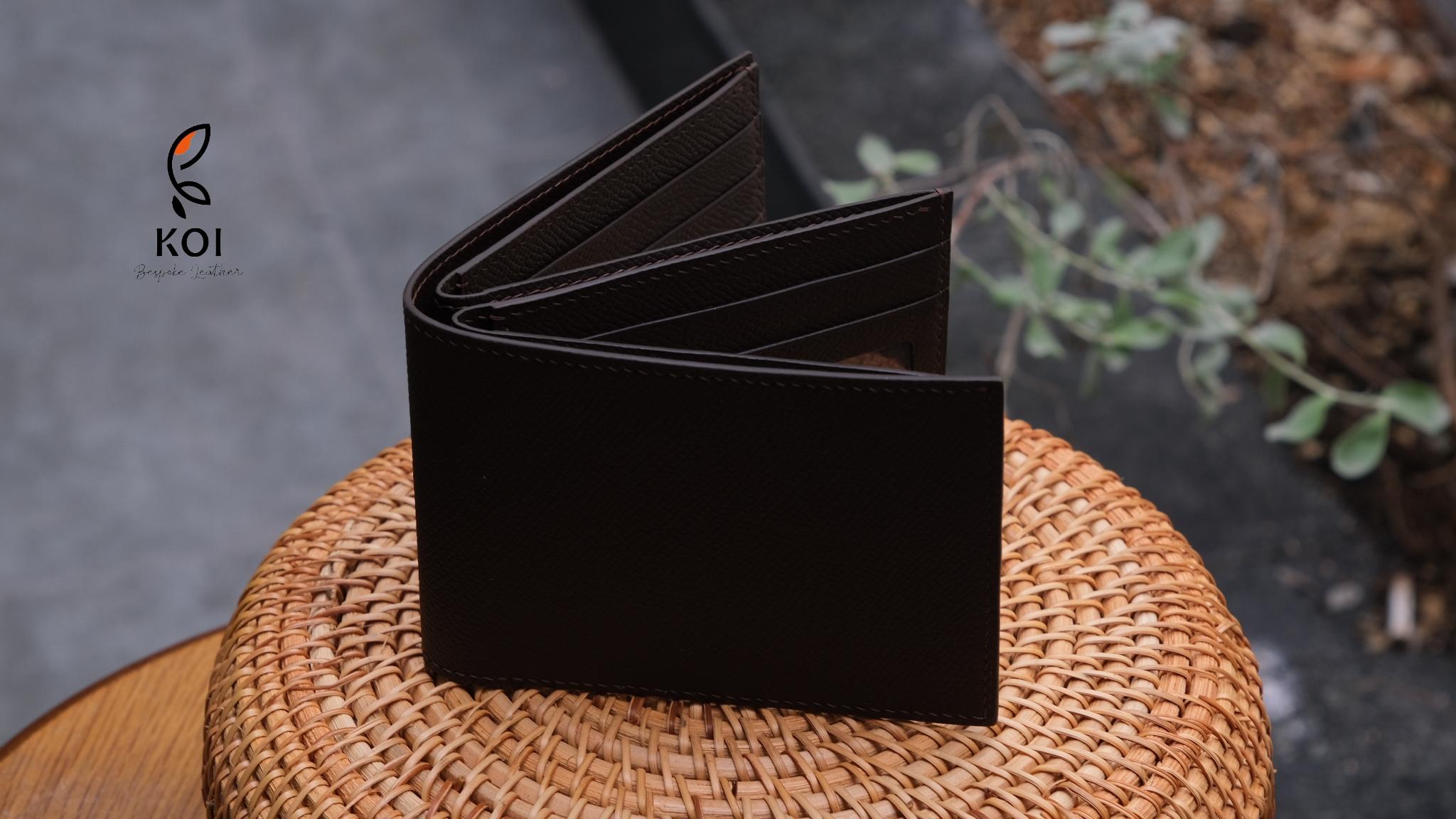 Ví Da Nam Da Epsom Nâu Đỏ