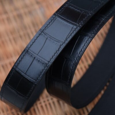 Thắt Lưng Da Nam Da Aligator Đen