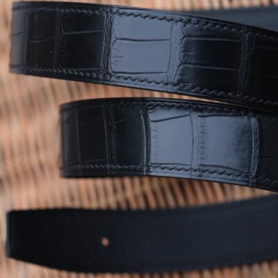 Thắt Lưng Da Nam Da Aligator Đen