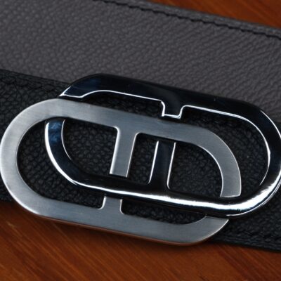 Thắt Lưng Da Nam Da Epsom Nâu Đen