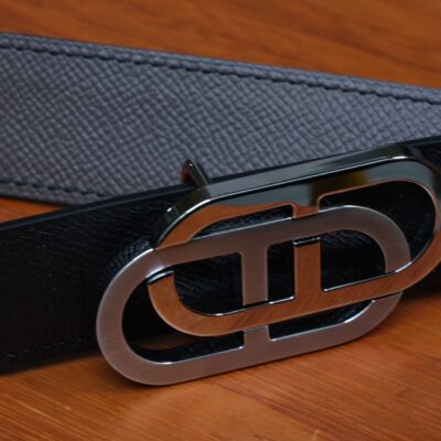 Thắt Lưng Da Nam Da Epsom Nâu Đen