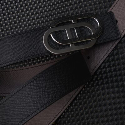 Thắt Lưng Da Nam Da Epsom Nâu Đen