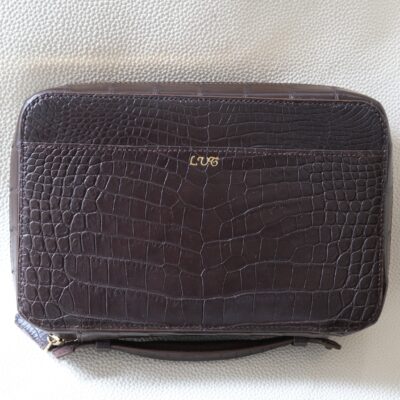 Túi Da Nam Alligator Africa Nâu Đỏ