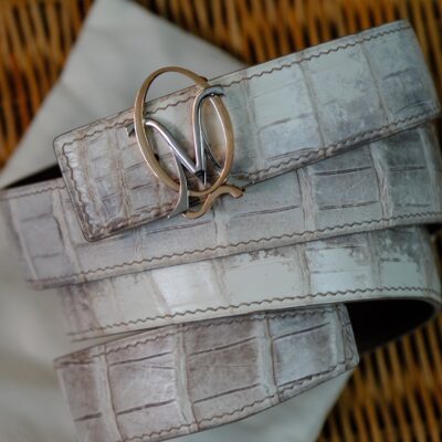 Thắt Lưng Da Nam - Da Alligator - WhiteSmoke - Hình 3