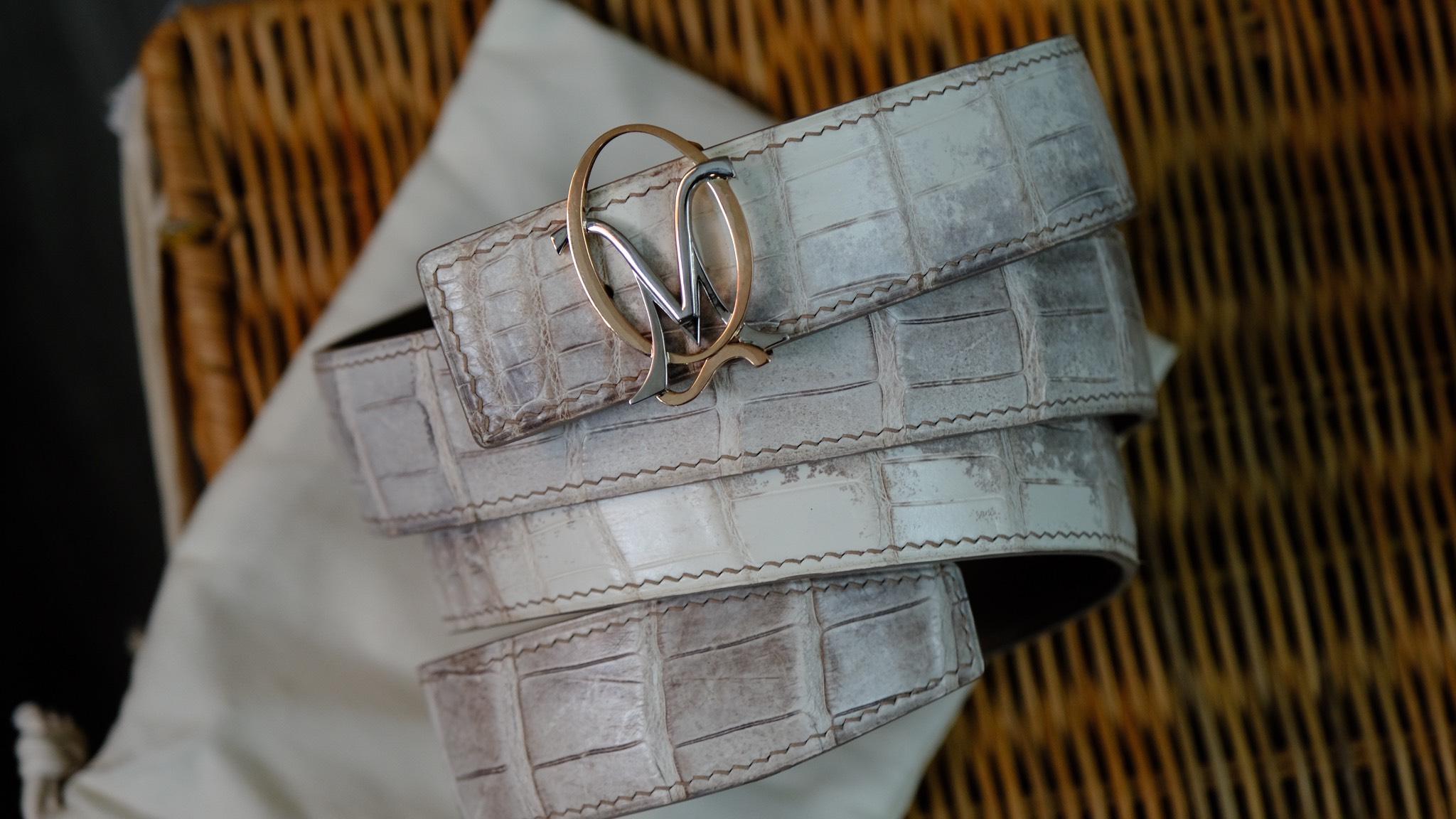 Thắt Lưng Da Nam - Da Alligator - WhiteSmoke - Hình 3