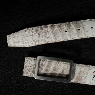 Thắt Lưng Da Nam Da Cá Sấu Cao Cấp Trắng