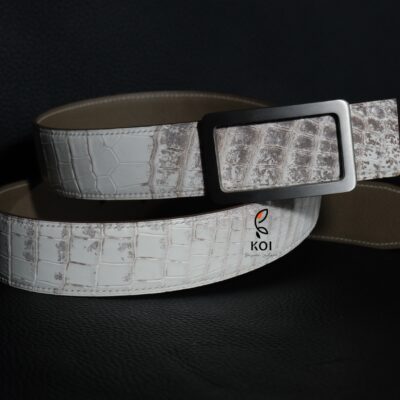 Thắt Lưng Da Nam Da Cá Sấu Cao Cấp Trắng