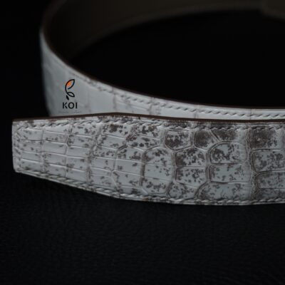 Thắt Lưng Da Nam Da Cá Sấu Cao Cấp Trắng