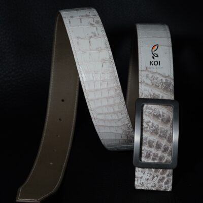 Thắt Lưng Da Nam Da Cá Sấu Cao Cấp Trắng