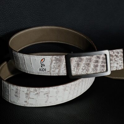 Thắt Lưng Da Nam Da Cá Sấu Cao Cấp Trắng