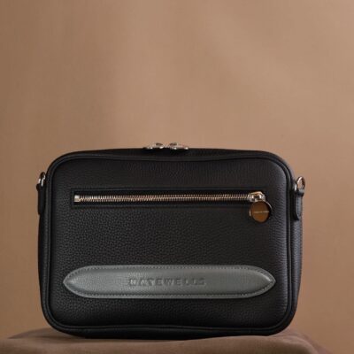 Túi Da Nam Calfskin 21 * 16 * 6cm Đen