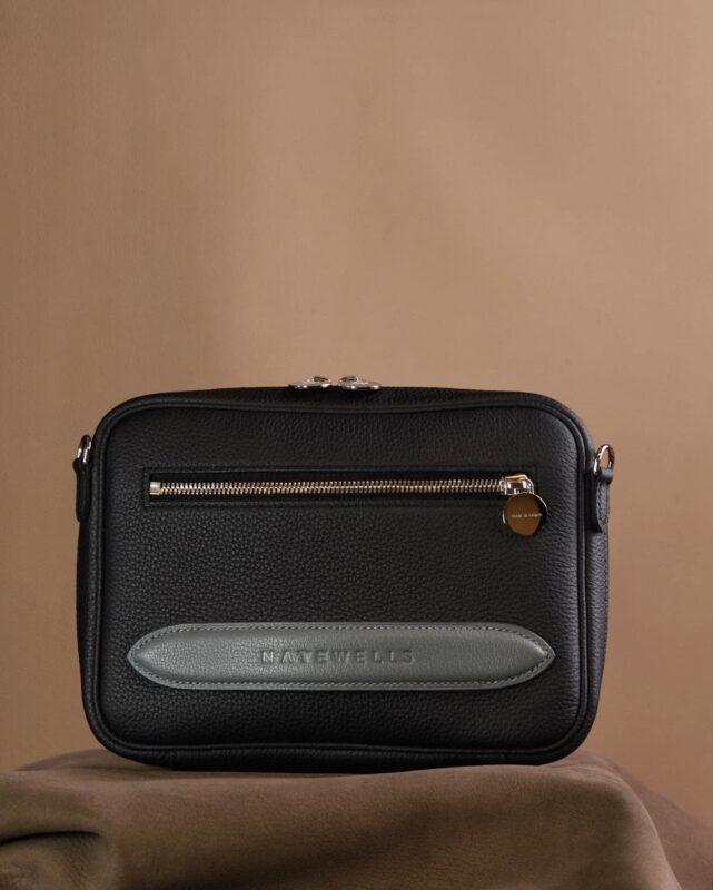 Túi Da Nam Calfskin 21 * 16 * 6cm Đen