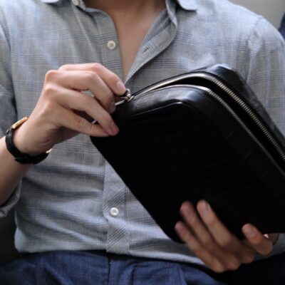 Túi Da Nam – Alligator Africa Đen