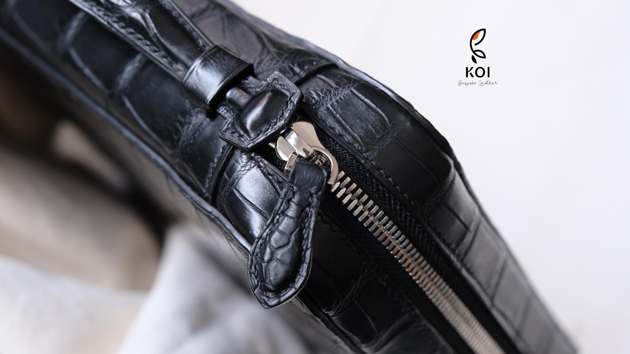 Túi Da Nam – Alligator Africa Đen