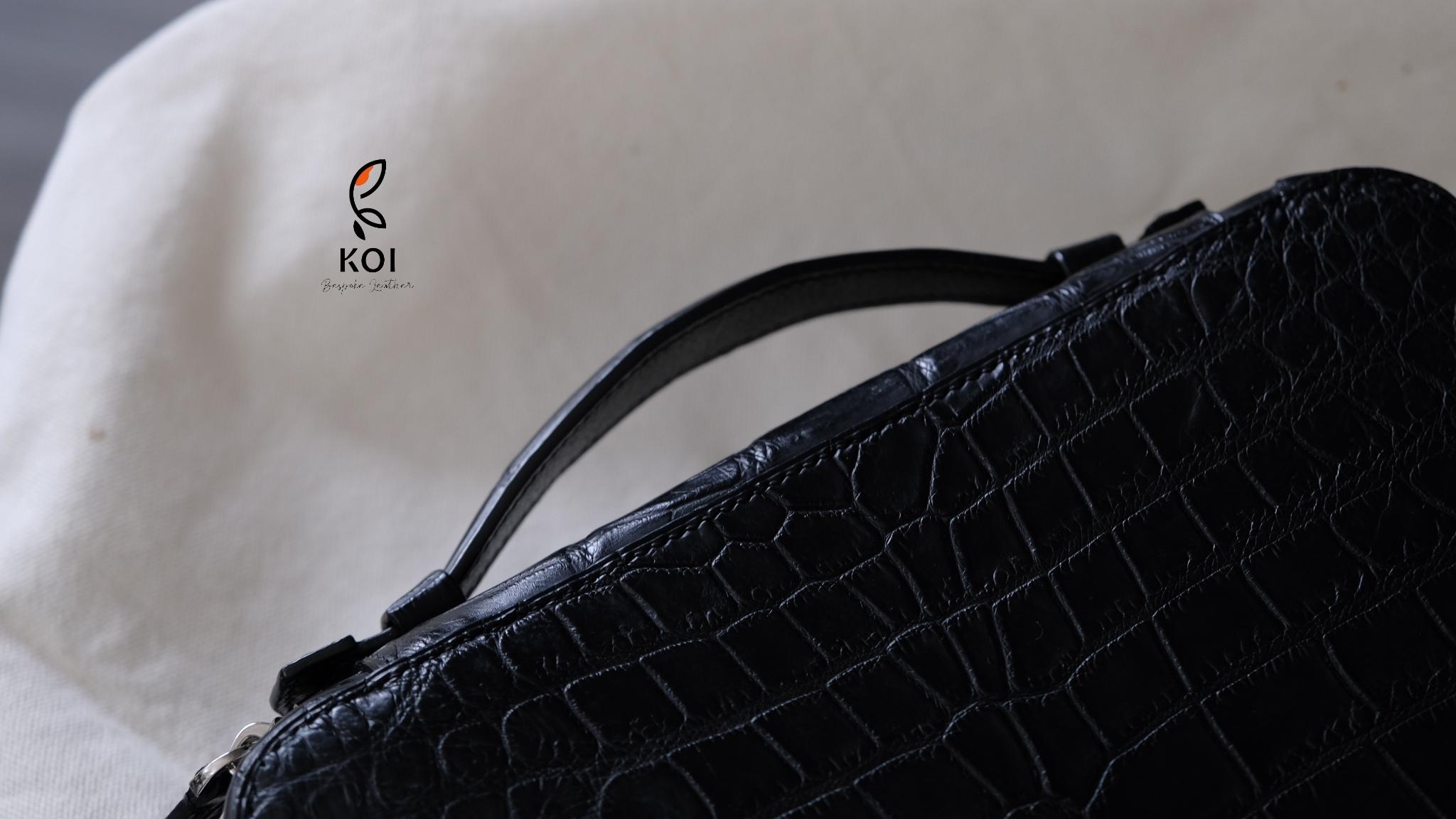 Túi Da Nam – Alligator Africa Đen