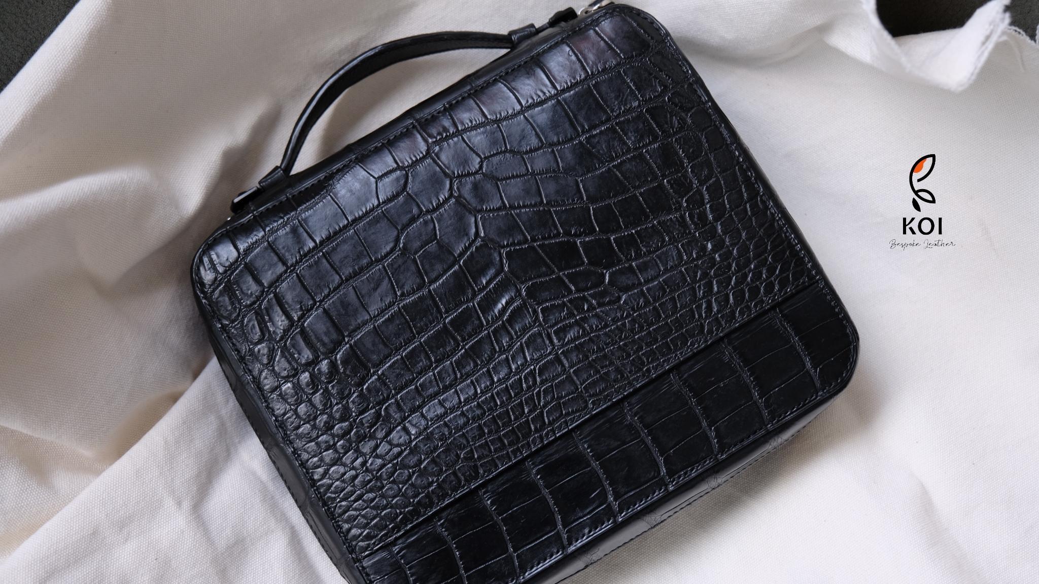 Túi Da Nam – Alligator Africa Đen