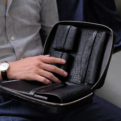 Túi Da Nam – Alligator Africa Đen