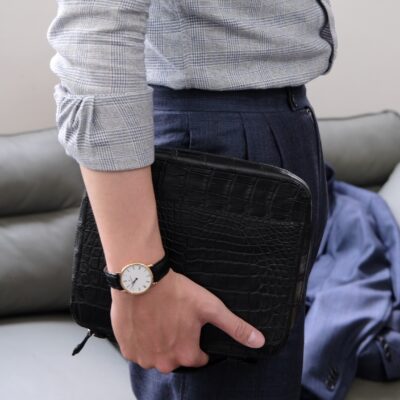 Túi Da Nam – Alligator Africa Đen