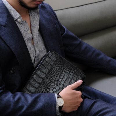 Túi Da Nam – Alligator Africa Đen