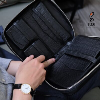 Túi Da Nam – Alligator Africa Đen