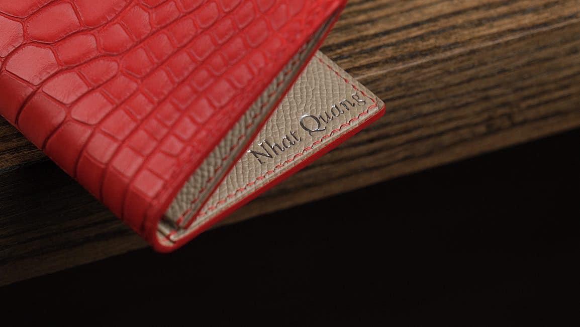 Cardholer Ví Đựng Thẻ Alligator Đỏ