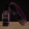 Thắt Lưng Da Nam - Da Aligator x Da Nubuck - Black x Purple - KOI Leather