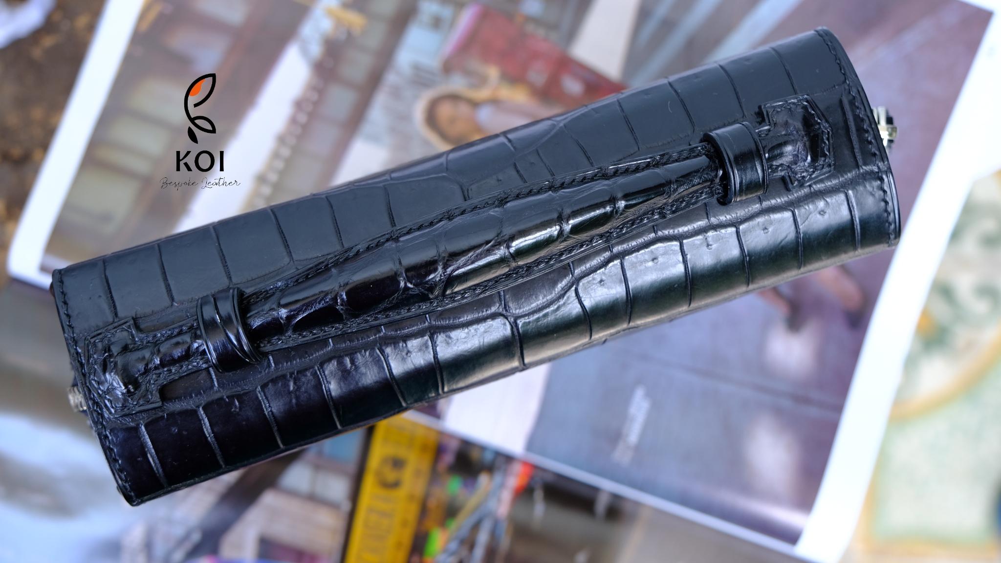 Túi Da Nam Alligator Henglong 23x16cm Đen