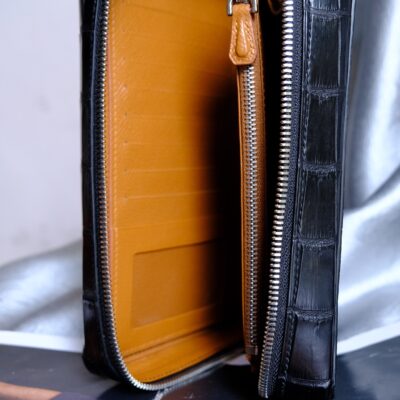 Túi Da Nam Alligator Henglong 23x16cm Đen