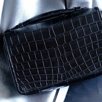 Túi Da Nam Alligator Henglong 23x16cm Đen
