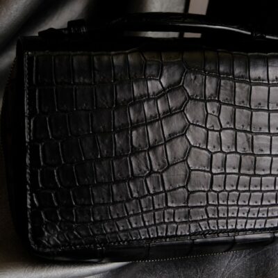 Túi Da Nam Alligator Henglong 23x16cm Đen