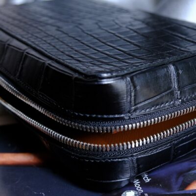 Túi Da Nam Alligator Henglong 23x16cm Đen