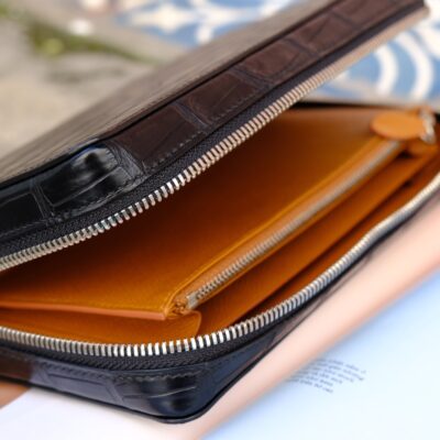 Túi Da Nam Alligator Henglong 23x16cm Đen