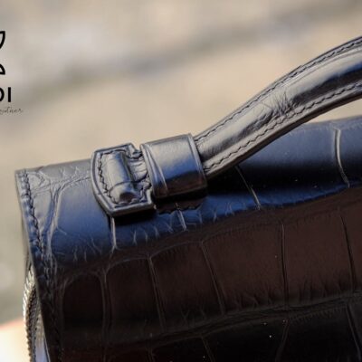 Túi Da Nam Alligator Henglong 23x16cm Đen