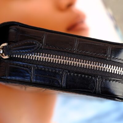 Túi Da Nam Alligator Henglong 23x16cm Đen