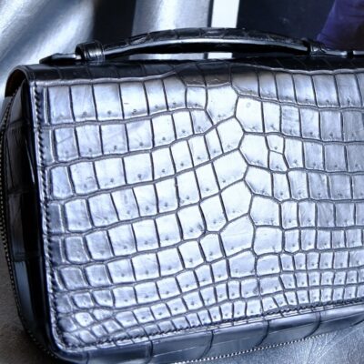 Túi Da Nam Alligator Henglong 23x16cm Đen