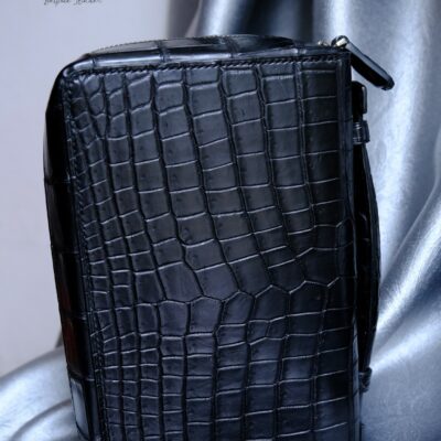 Túi Da Nam Alligator Henglong 23x16cm Đen