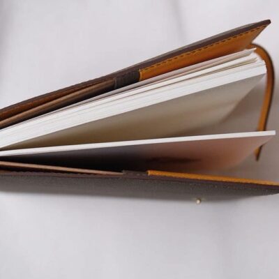 Sổ Tay Da Da Epsom Nâu X Cam