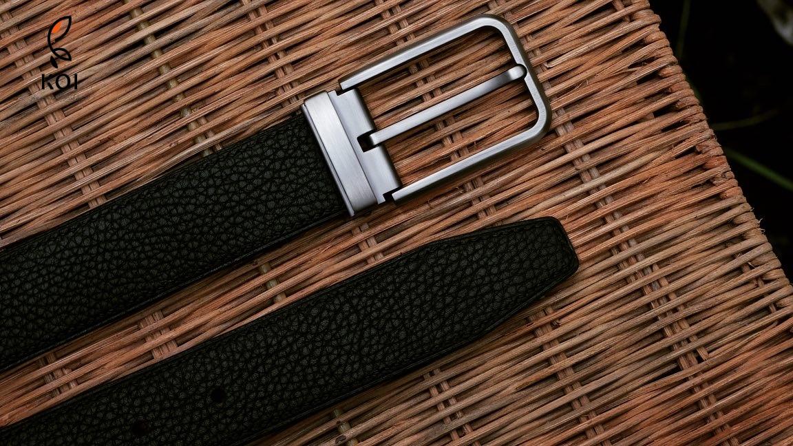 Thắt Lưng Da Nam Da Bê Togo 35 Mm Xanh