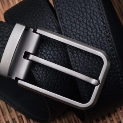 Thắt Lưng Da Nam Da Bê Togo 35 Mm Xanh