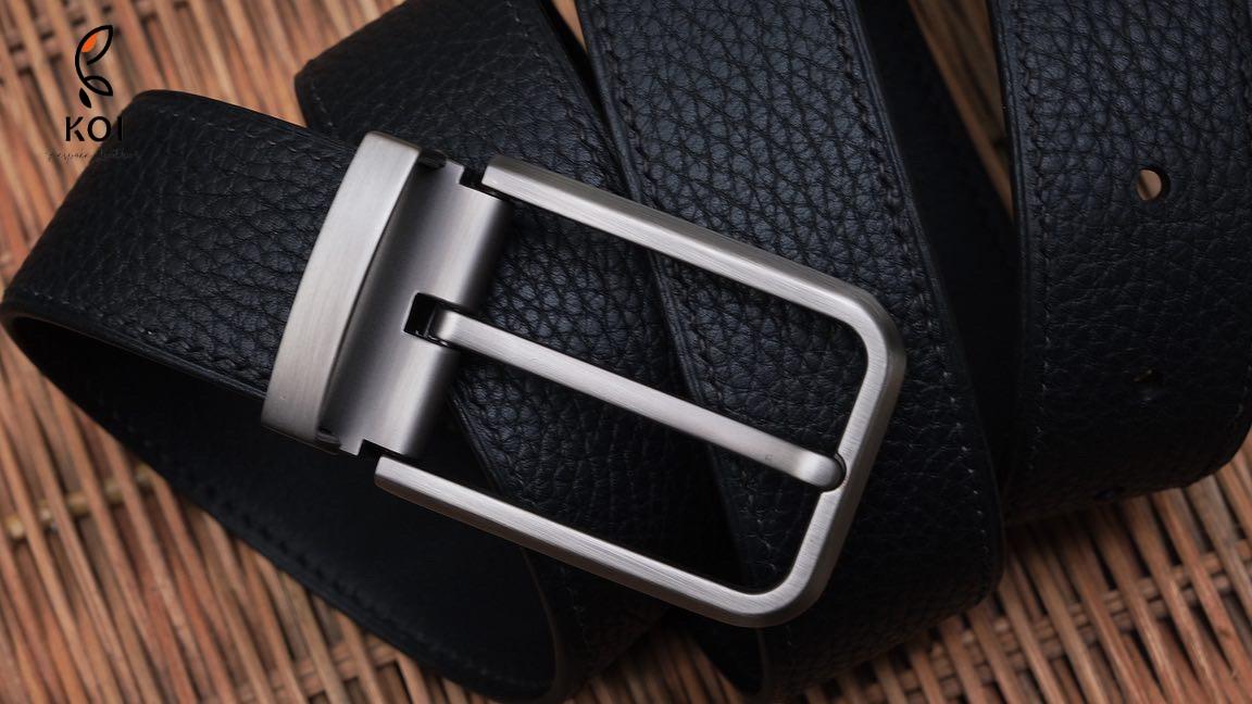 Thắt Lưng Da Nam Da Bê Togo 35 Mm Xanh