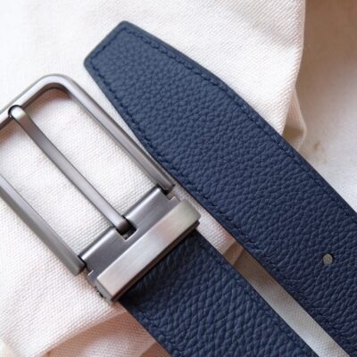 Thắt Lưng Da Nam Da Bê Togo 35 Mm Xanh