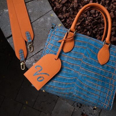 Jackmar Bag Da Cá Sấu Vẽ Tay X Phối Da Bê