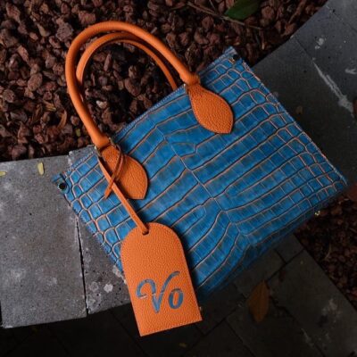 Jackmar Bag Da Cá Sấu Vẽ Tay X Phối Da Bê