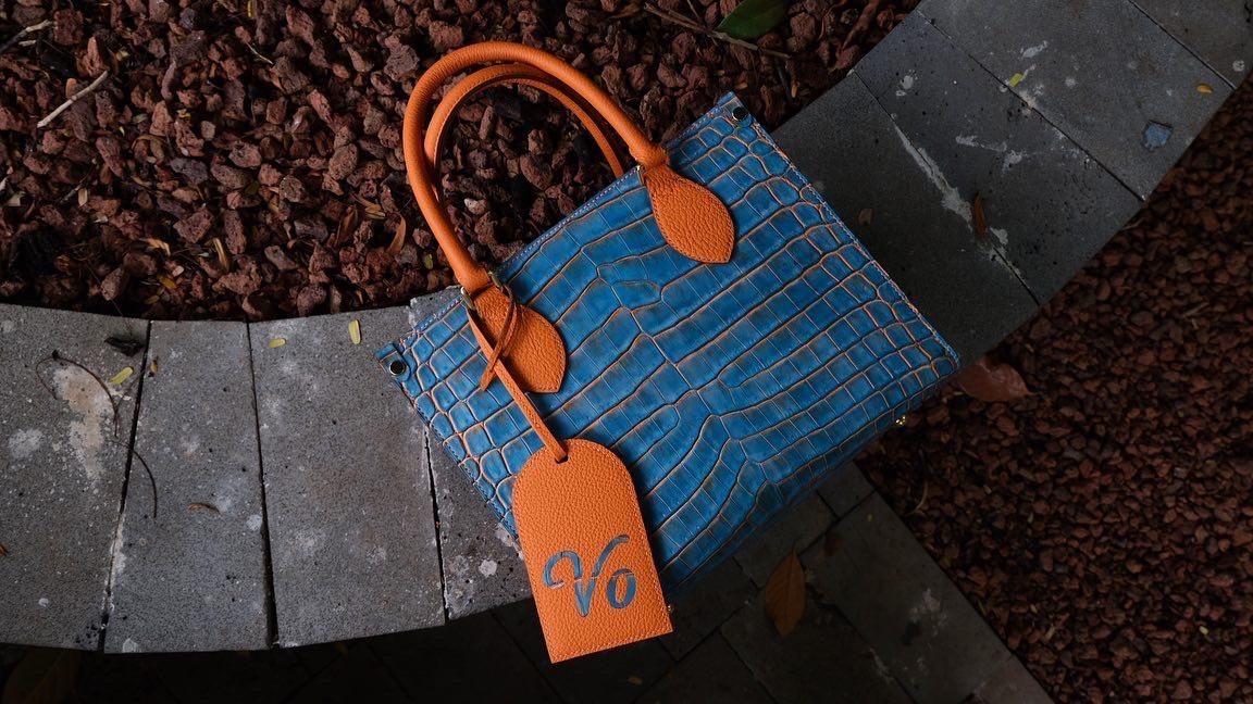 Jackmar Bag Da Cá Sấu Vẽ Tay X Phối Da Bê